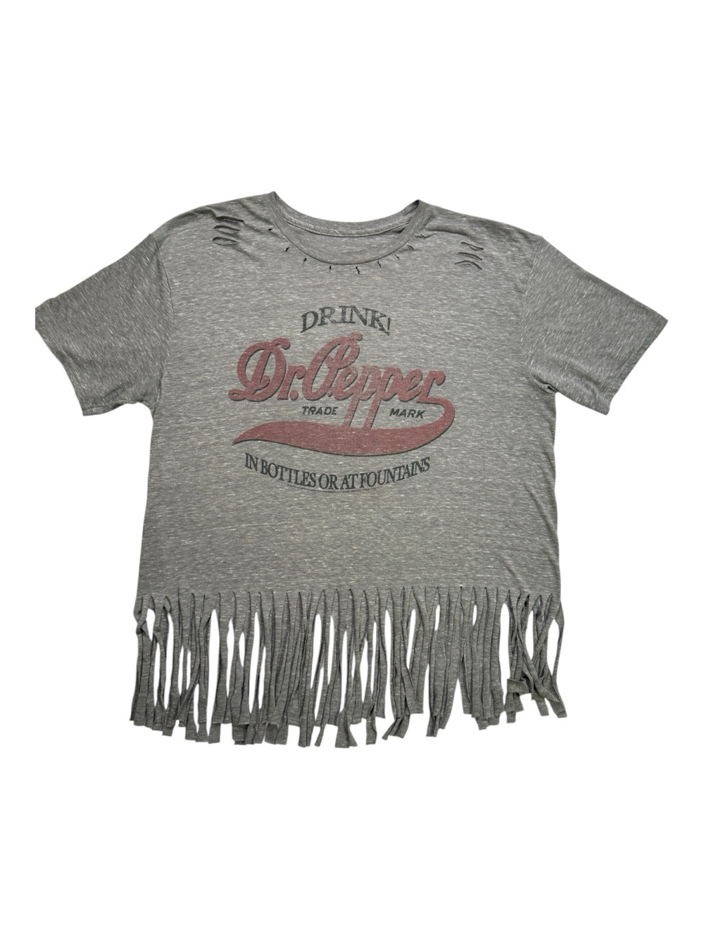 Dr Pepper Distressed Fringe Graphic Tee Size XL